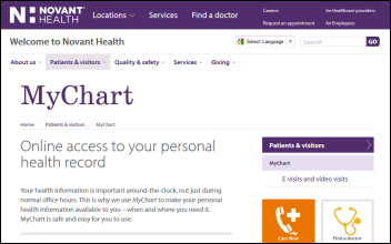 Novant Health Organizational Chart